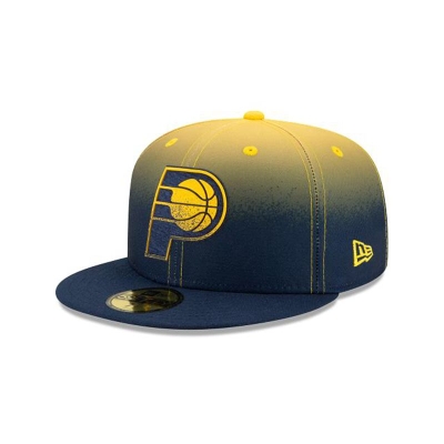 Indiana Pacers Gorra | New Era NBA Back Half 59fifty Fitted Cap Mexico - Azules